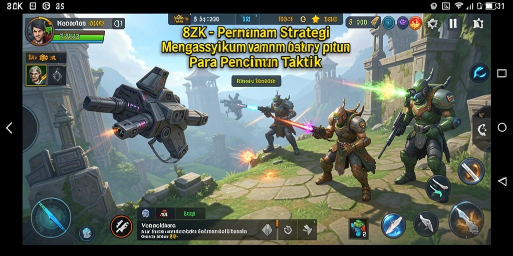 Tangkapan layar utama yang menunjukkan pertempuran strategis di 8ZK.