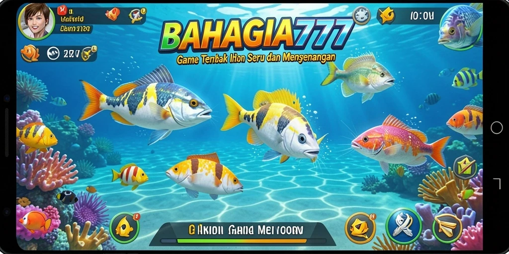 Tampilan dinamis gameplay BAHAGIA777 dalam aksi Tembak Ikan.