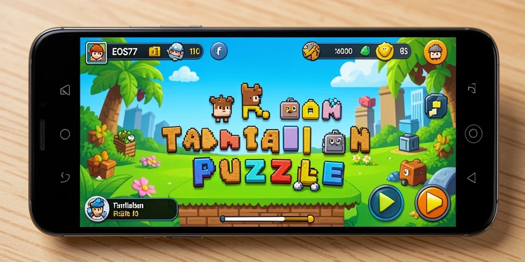 Tampilan gameplay menarik dari EOS77 dengan tantangan Puzzle.