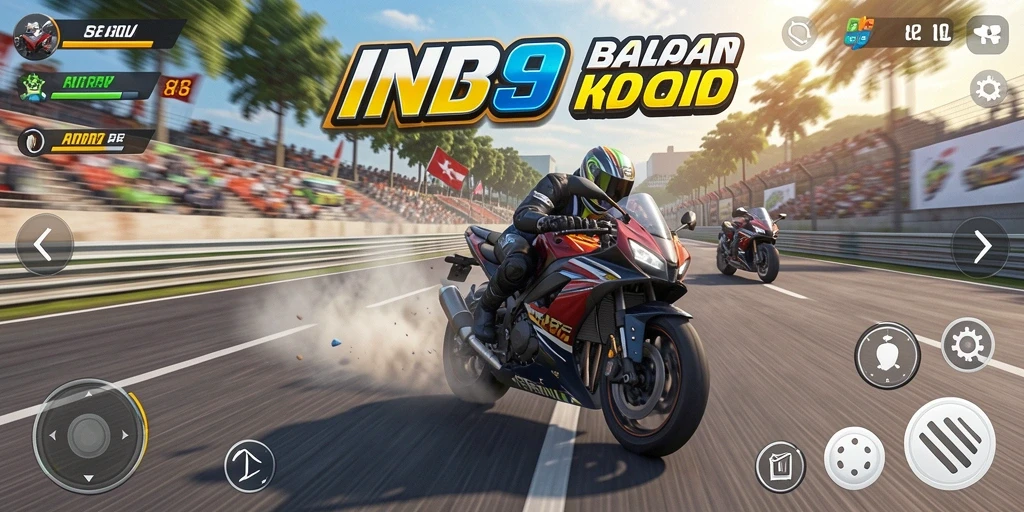 Screenshot gameplay IND89 menampilkan aksi balapan motor yang seru.