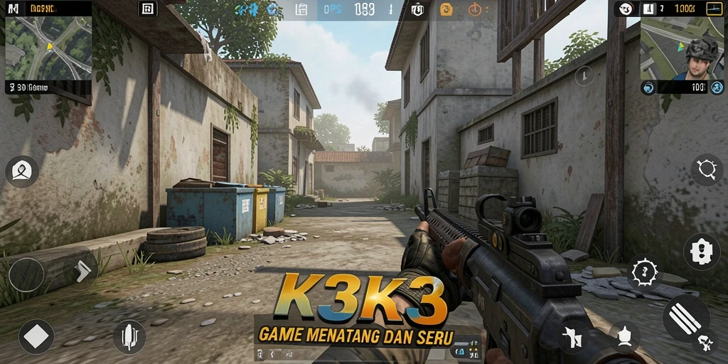 Gameplay seru K3K3 yang menguji keterampilan tembak-menembak.