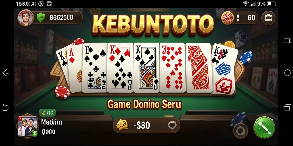 Tampilan gameplay seru yang menggambarkan permainan Domino di KEBUNTOTO.