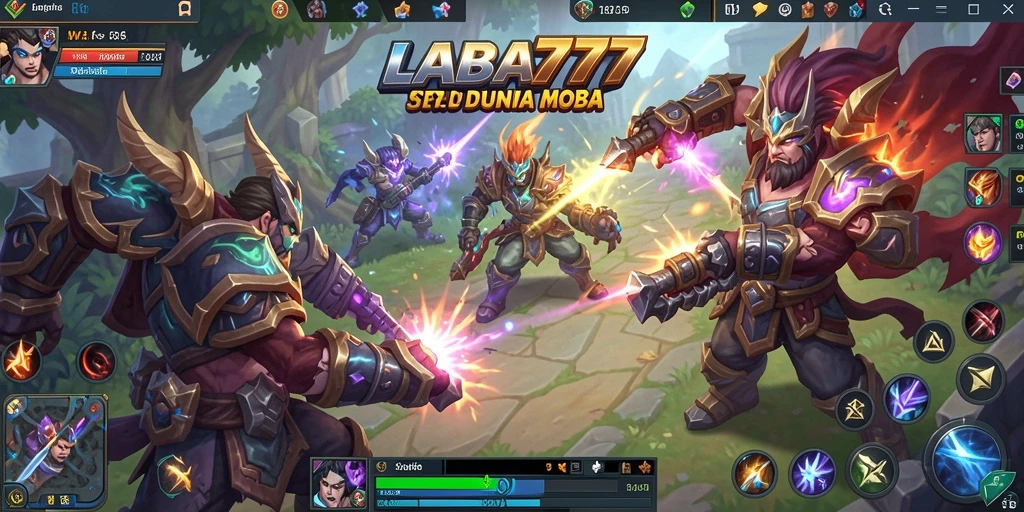 Tampilan gameplay LABA777 yang menarik dalam pertempuran MOBA.