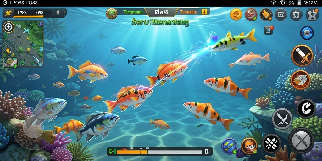 Tampilan gameplay seru dalam LPO88 dengan aksi Tembak Ikan.