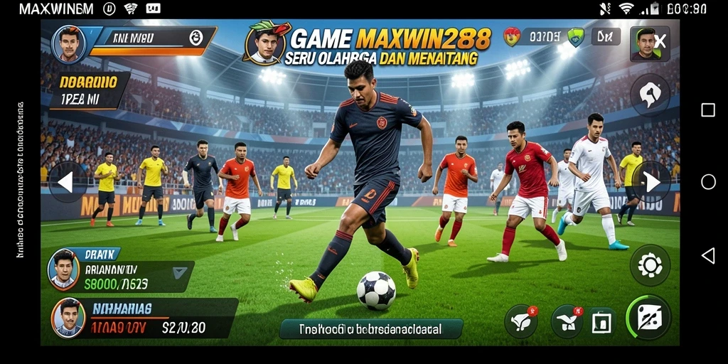 Tampilan gameplay olahraga yang seru dan mendebarkan.
