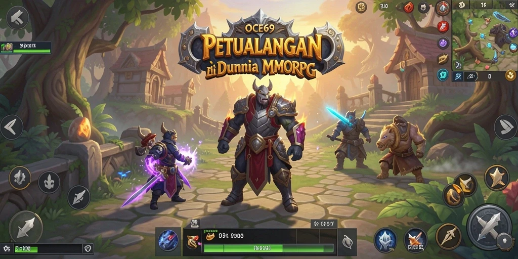 Screenshot OCE69 menampilkan pertarungan epik di dunia MMORPG.